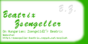 beatrix zsengeller business card